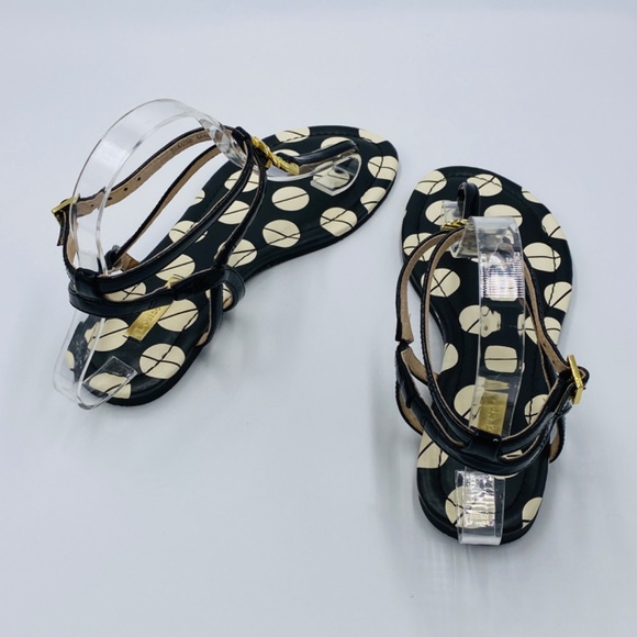 Louise et Cie Albaran Sandal Thong Black White Polka Dot Pineapple Women’s 7.5 - Picture 4 of 9